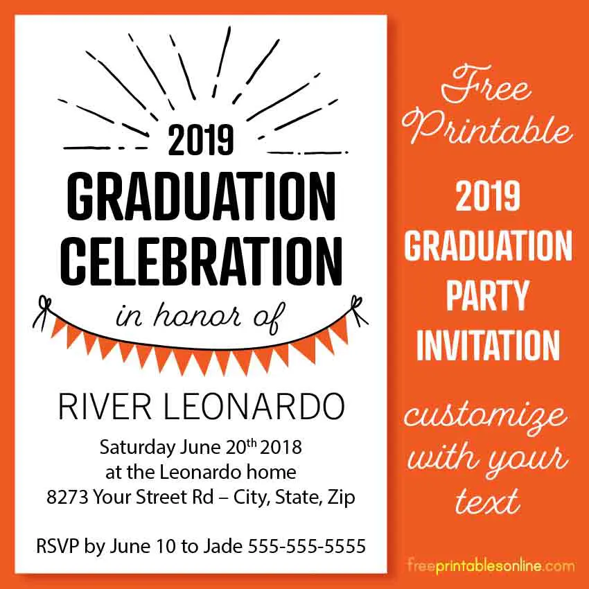 printable graduation party invitations templates