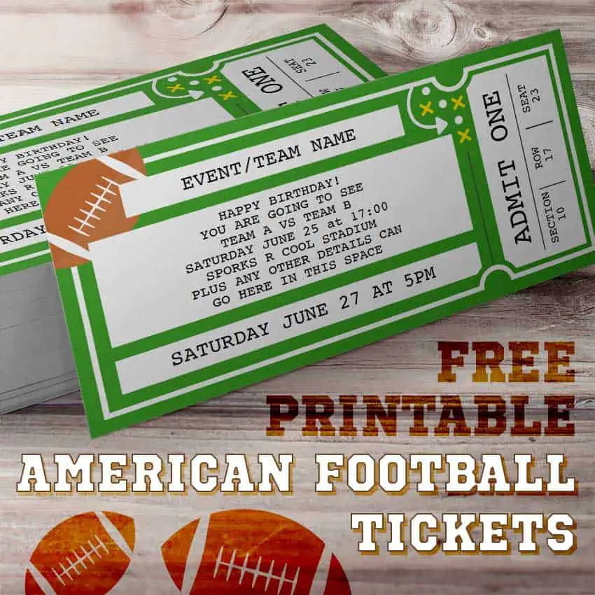Printable Football Ticket Template Free Printables Online