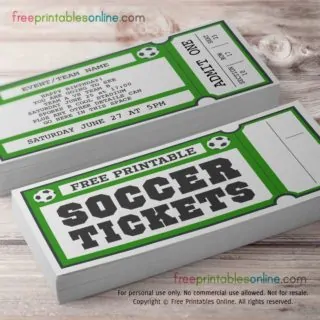 Free Printable Soccer Ticket template