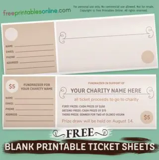 free blank printable tickets sheets