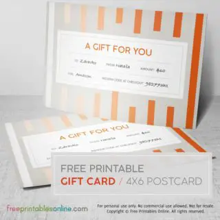 Orange Stripes Postcard Gift Card