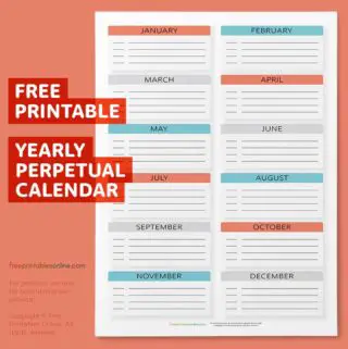 Essential Perpetual Calendar Template