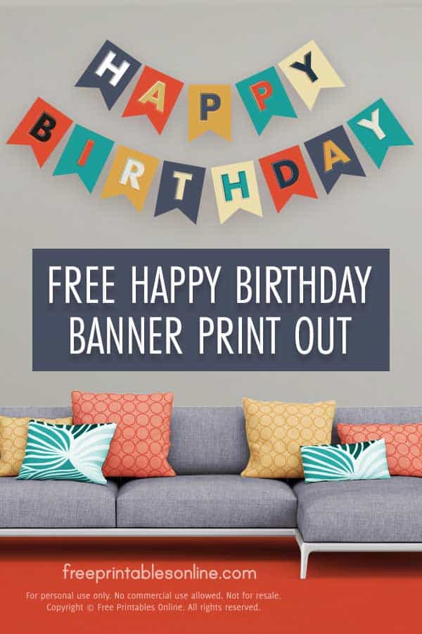 Happy Birthday Banner Printable Pinterest