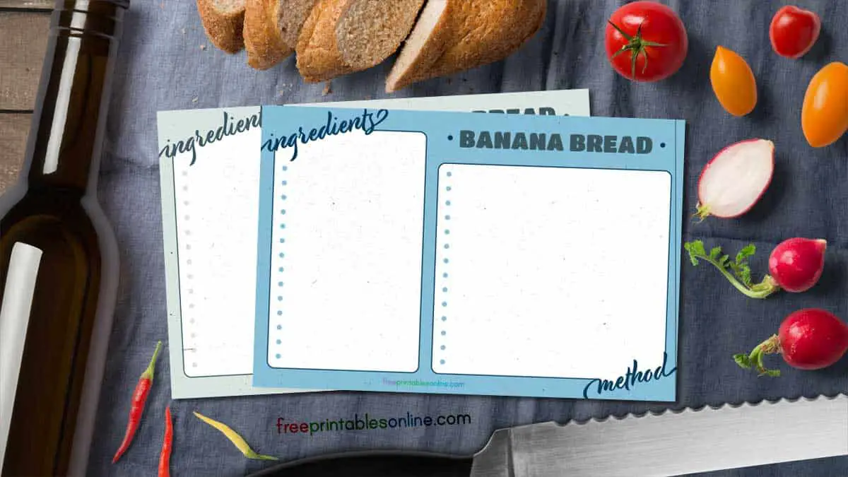Cornered Recipe Card templates
