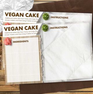 Sushi Mat Recipe Card