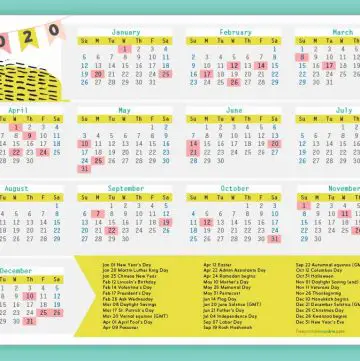 Free Printable 2020 Calendar with Holidays