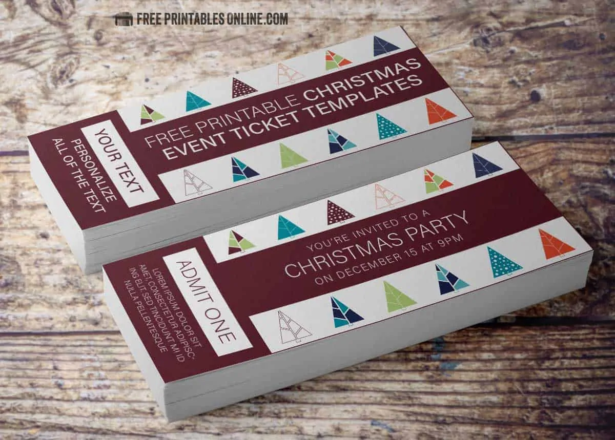 Christmas Event Ticket Template Free Printables Online