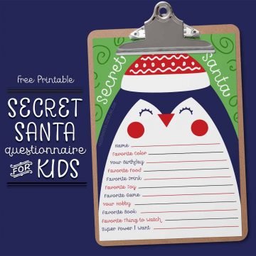 Secret Santa Questionnaire for Kids