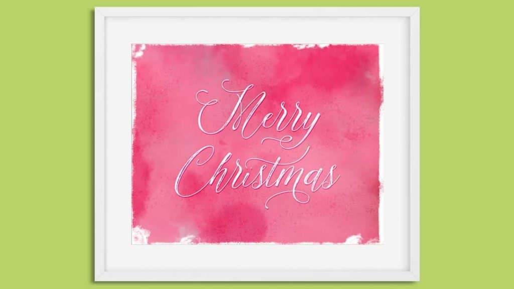 Printable Watercolor Merry Christmas Wall Art