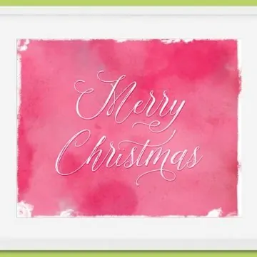 Printable Watercolor Merry Christmas Wall Art