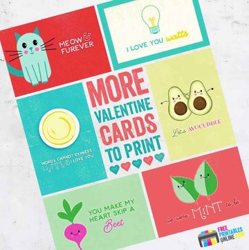 Punny Valentine's Day Cards to print
