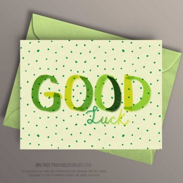 Good Luck Note Card
