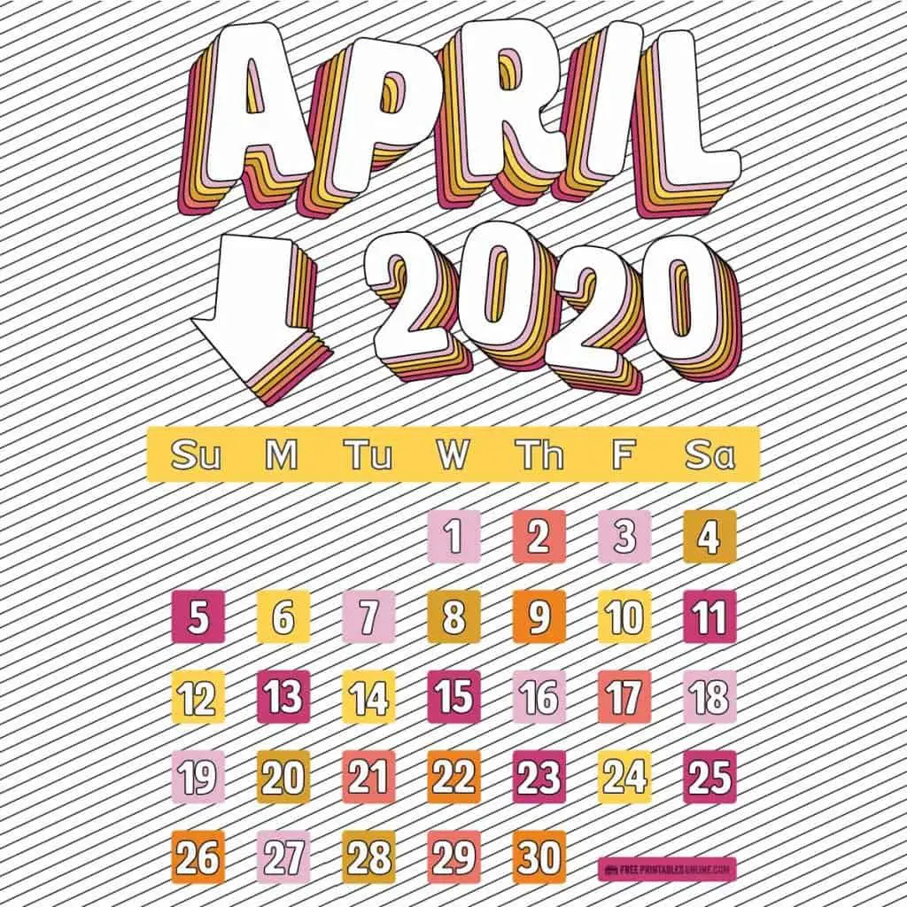 April 2020 Printable Calendar