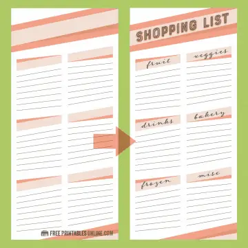 Coral Color Shopping List