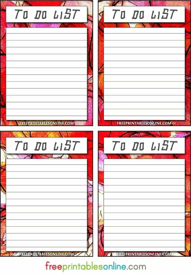 Bold Stain Printable To Do Lists