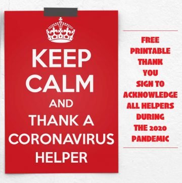 Thank a coronavirus helper sign