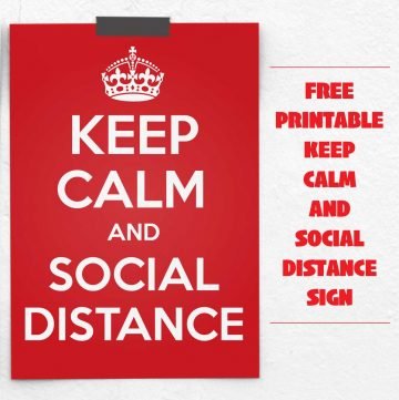 keep calm social distance sign