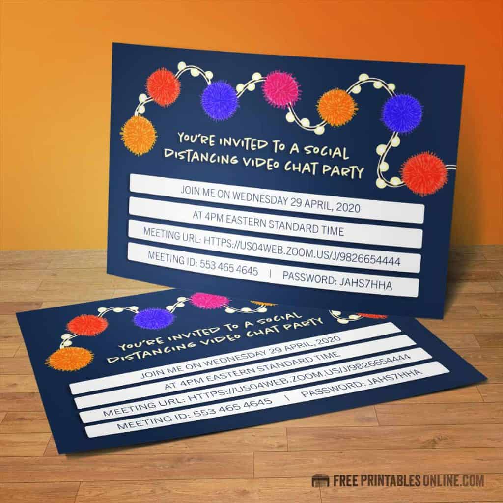 Social Distancing Video Chat Party Invitation - Free Printables Online