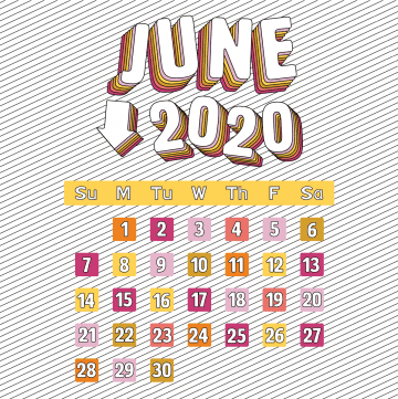 June 2020 calendar