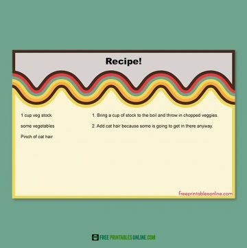 Retro Rainbow Luck Recipe Cards