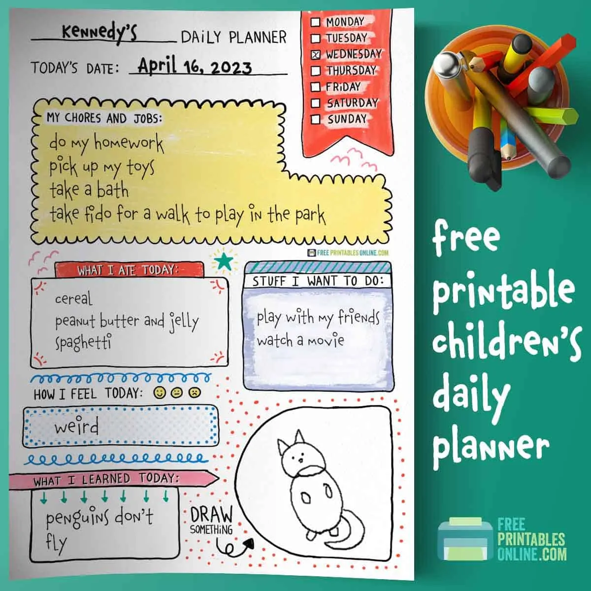 Printable Children’s Daily Planner | LaptrinhX / News