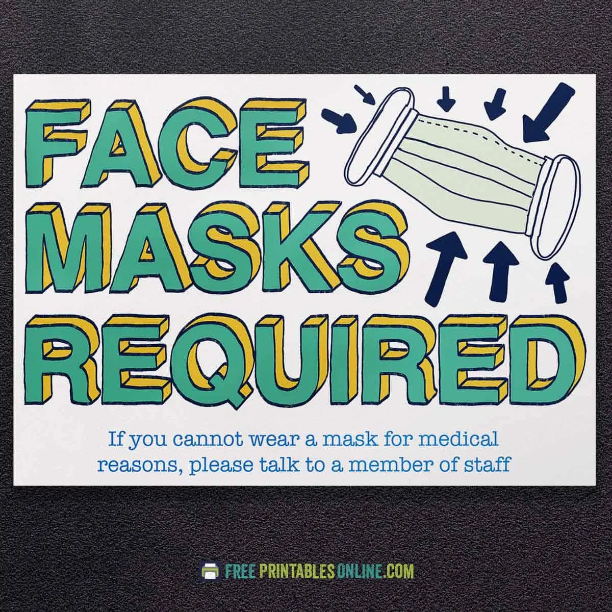 Printable Face Masks Required Sign - Free Printables Online