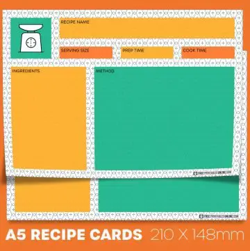 Formica A5 Recipe Card