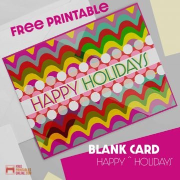 Blank Printable Happy Holidays Card