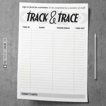 A4 Covid Track and Trace Forms