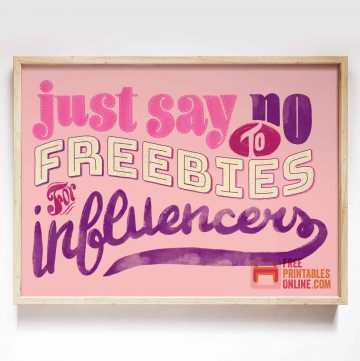no freebies for influencers sign