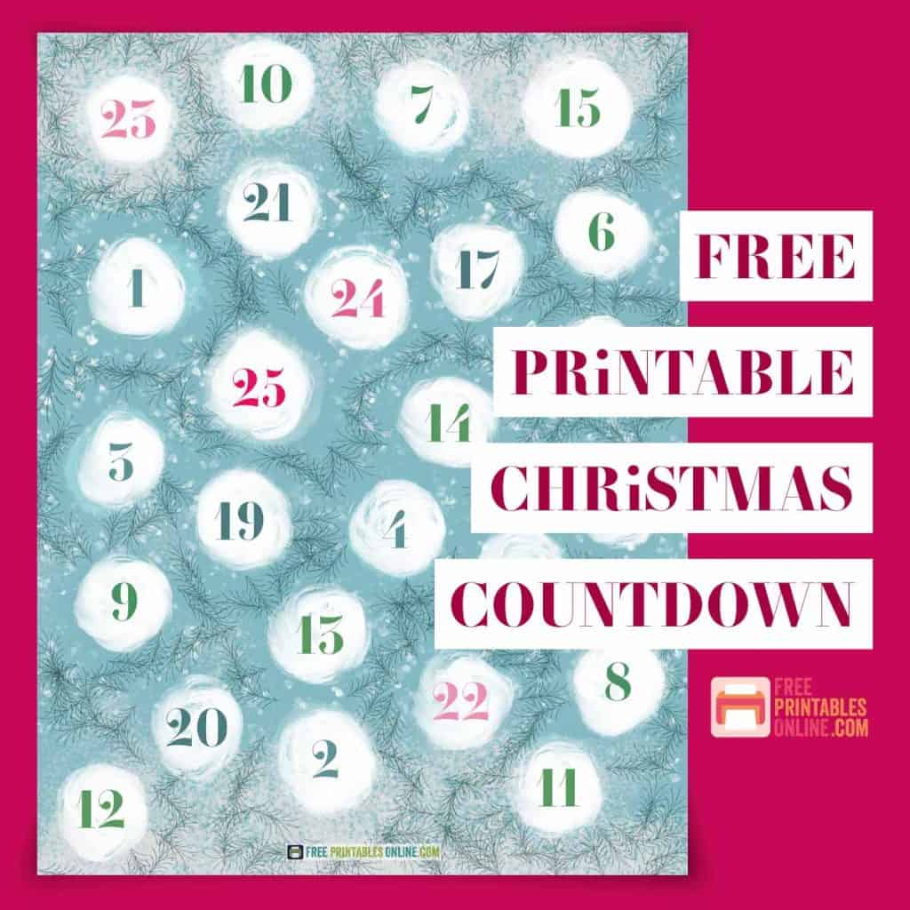 Printable Christmas countdown - Free Printables Online