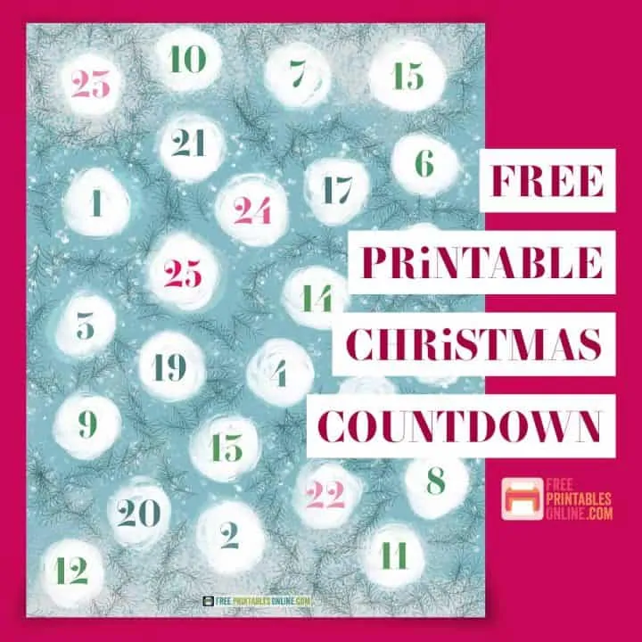 Printable Christmas countdown Free Printables Online