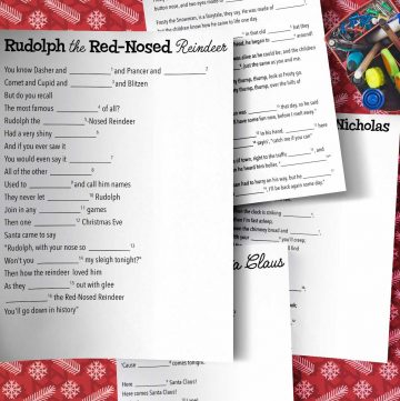 Christmas fill in the blank story templates