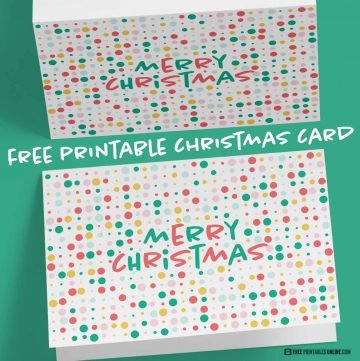 Dotty Christmas Card Printable