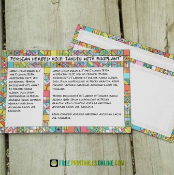Vibrant Tiled Recipe Cards