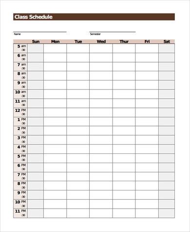 Printable school timetable templates - Free Printables Online