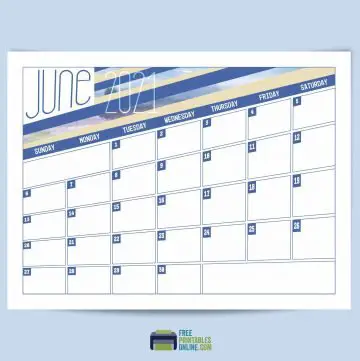 Free printable june 2021 calendar