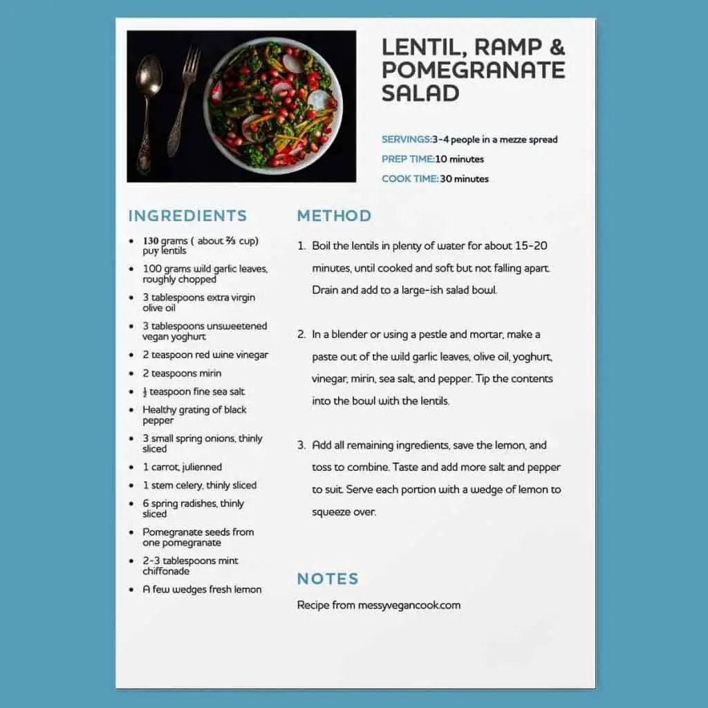 thumbnail of Minimal editable recipe page with picture
