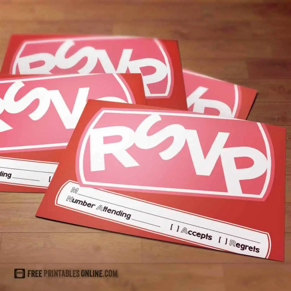 Pink + red free RSVP cards thumbnail