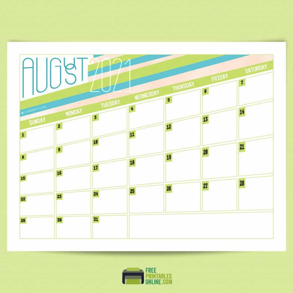August 2021 calendar
