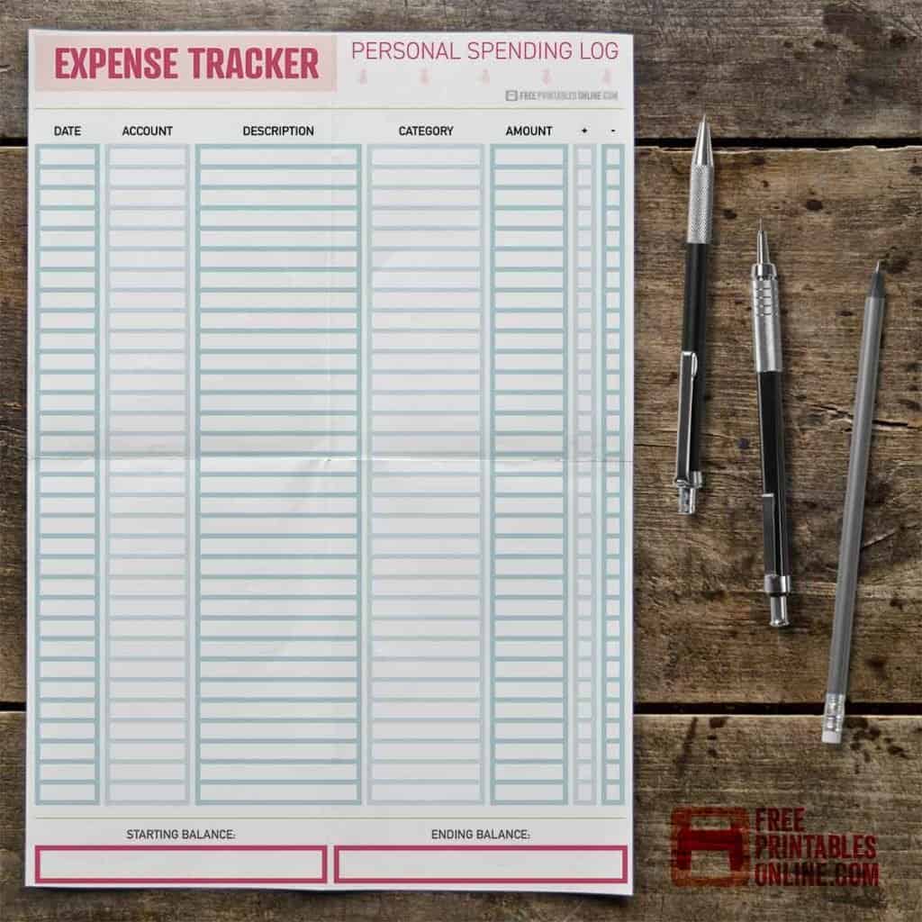 daily expense tracker printable floral