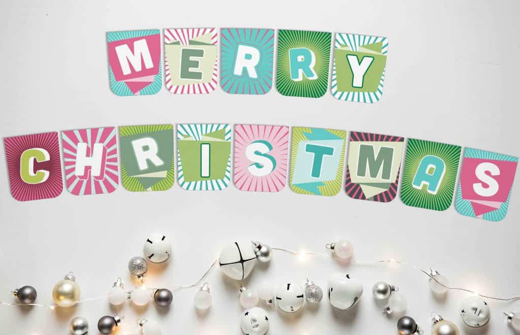 Merry Christmas banner to print