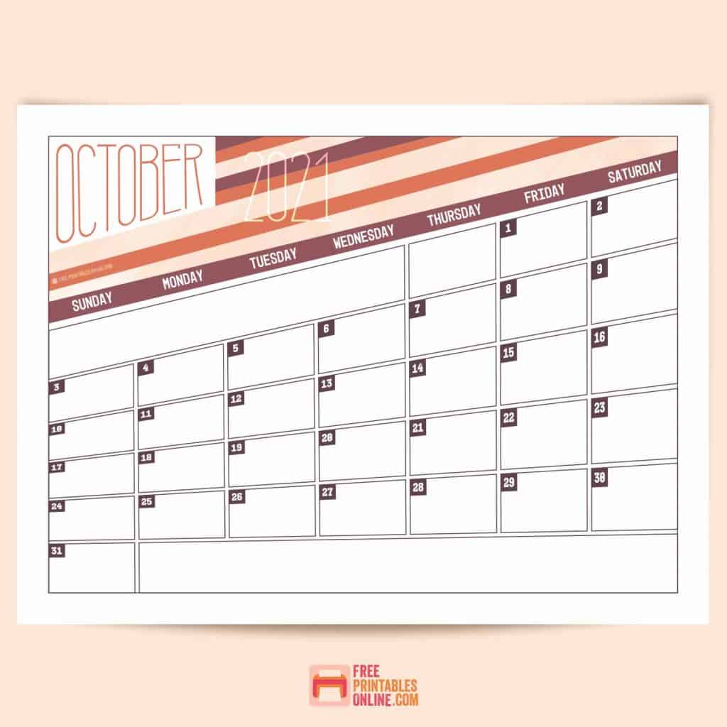 october 2021 calendar