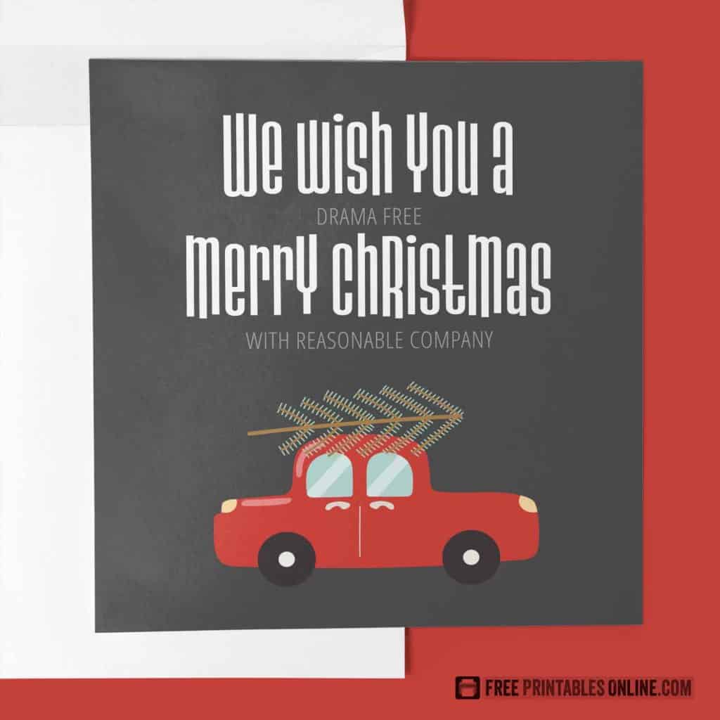 Drama Free Merry Christmas Card