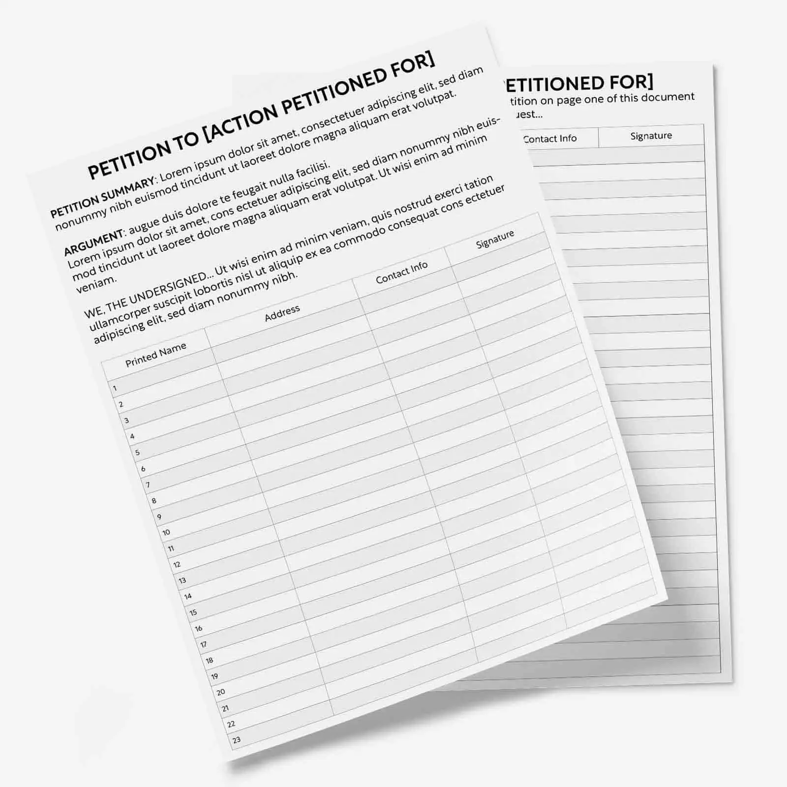 Free printable petition template - Free Printables Online Regarding Blank Petition Template