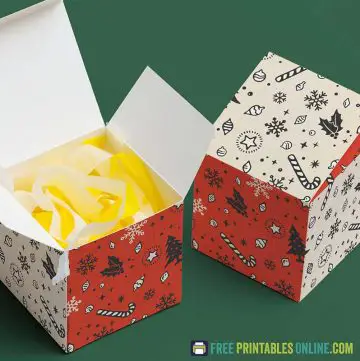 square holiday box template