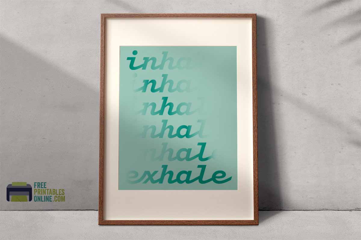 Pampas Grass Printable Set, Inhale Exhale Print, Set of 2 Wall Art