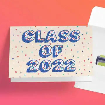 mockup image of class of 2022 greeting card
