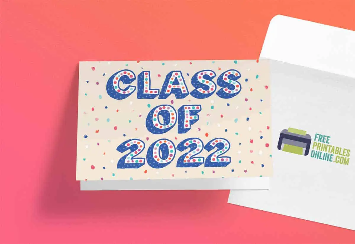 Instant download Printable PDF Card Senior Class of 2022 Printable Printable Graduation Card 5x7 card