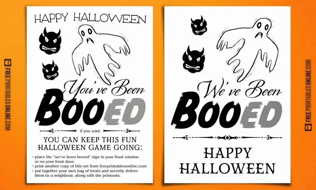 You've been booed printable